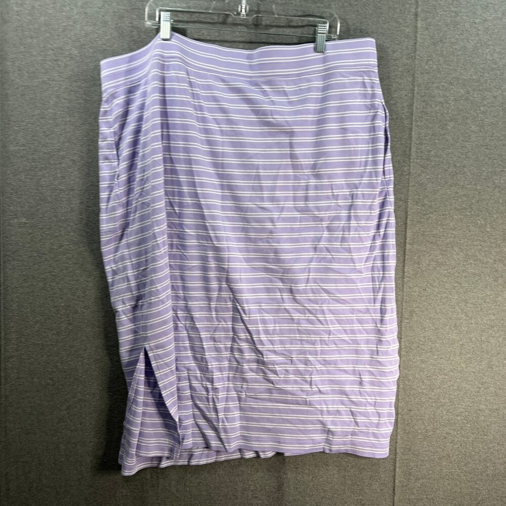 Isaac Mizrahi Live! Tall Essentials Pima Cotton Skirt Light Lilac, TALL 2X